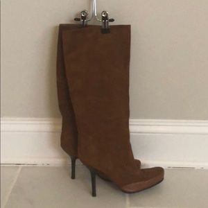 Sergio Rossi brown suede boots